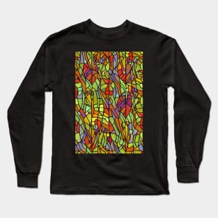 Tiffany Lamp Stained Glass Mosaic Pattern Long Sleeve T-Shirt